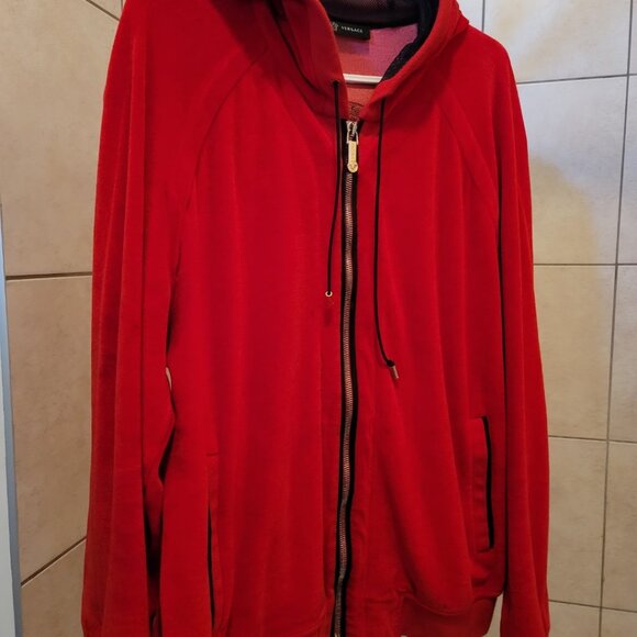 RED VELVET VERSACE MEDUSA ZIP UP JACKET - Picture 2 of 7